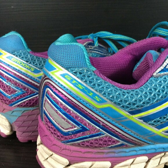 Brooks Adrenaline GTS 15-Women Sz 10.5(B) Blue Running Jogging Shoes 1201741B498 - Picture 5 of 9